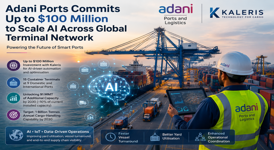 Adani Ports Commits Up to $100 Million to Scale AI Across Global Terminal Network.