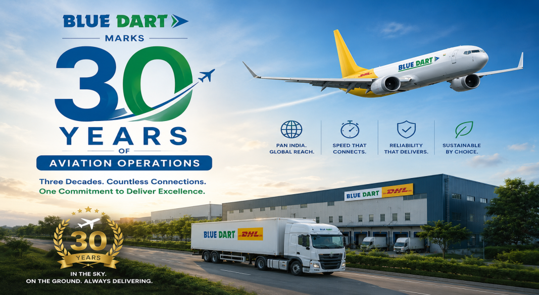 Blue Dart Marks 30 Years of Aviation Operations, Reinforcing Speed, Reliability and Nationwide Connectivity