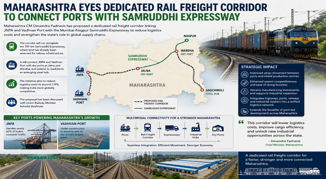 Maharashtra Eyes Dedicated Rail Freight Corridor to Connect Ports with Samruddhi Expressway