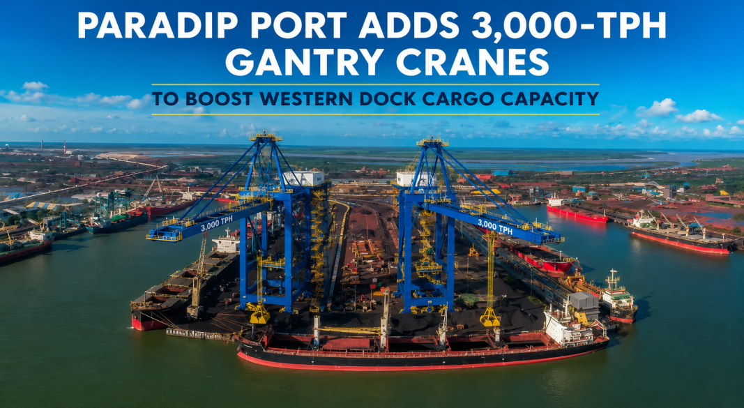 Paradip Port Adds 3,000-TPH Gantry Cranes to Boost Western Dock Cargo Capacity