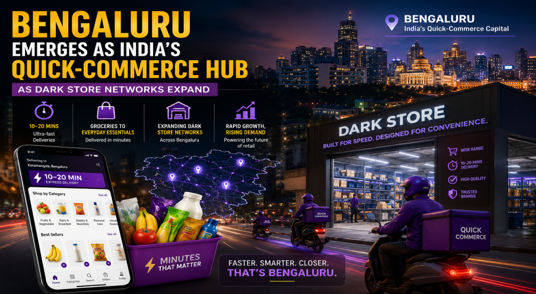 Bengaluru Emerges as India’s Quick-Commerce Hub as Dark Store Networks Expand