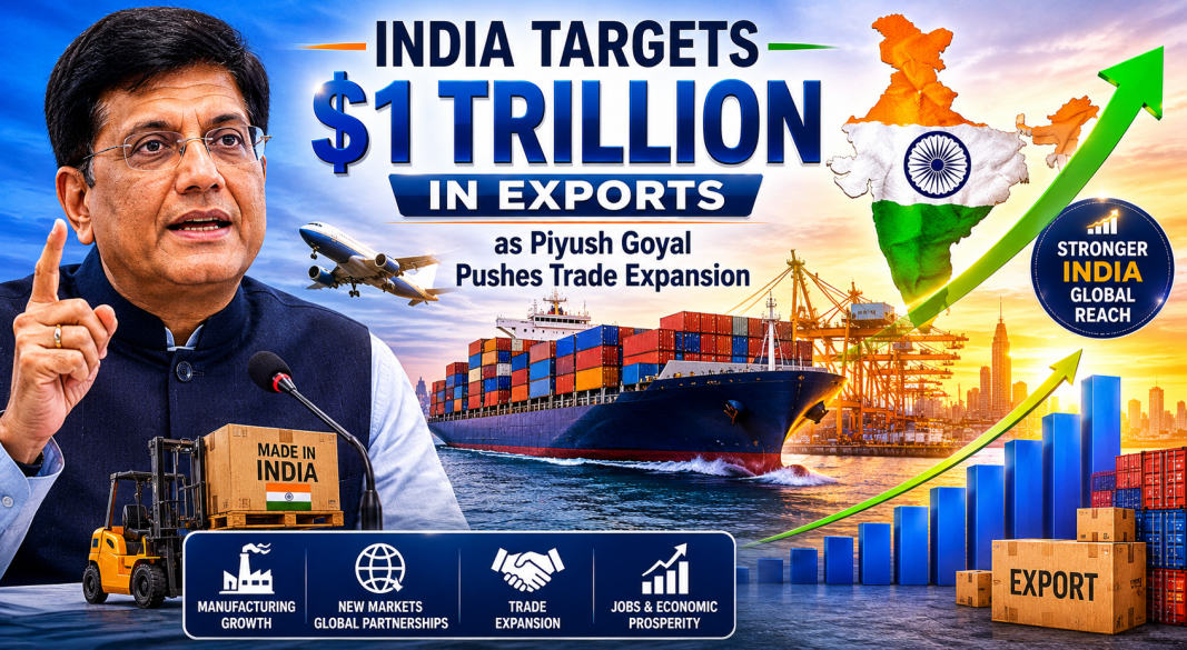 India Targets $1 Trillion in Exports as Piyush Goyal Pushes Trade Expansion