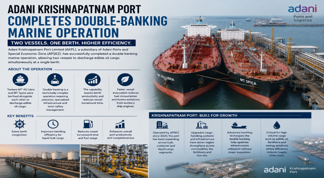 Adani Krishnapatnam Port Conducts Simultaneous Dual Vessel Discharge in Rare Marine Operation