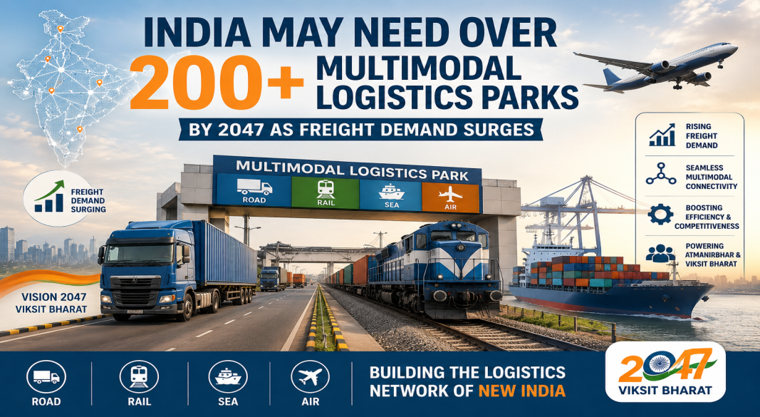 India May Need Over 200 Multimodal Logistics Parks by 2047 as Freight Demand Surges