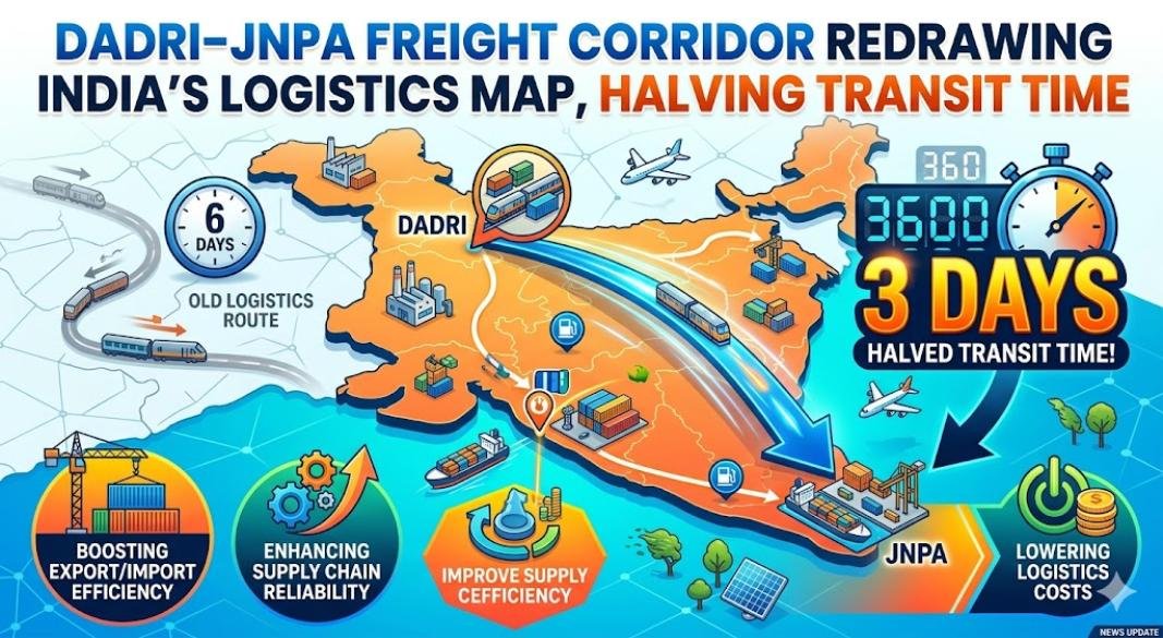 Dadri–JNPA Freight Corridor Redraws India’s Logistics Map, Halving Transit Time