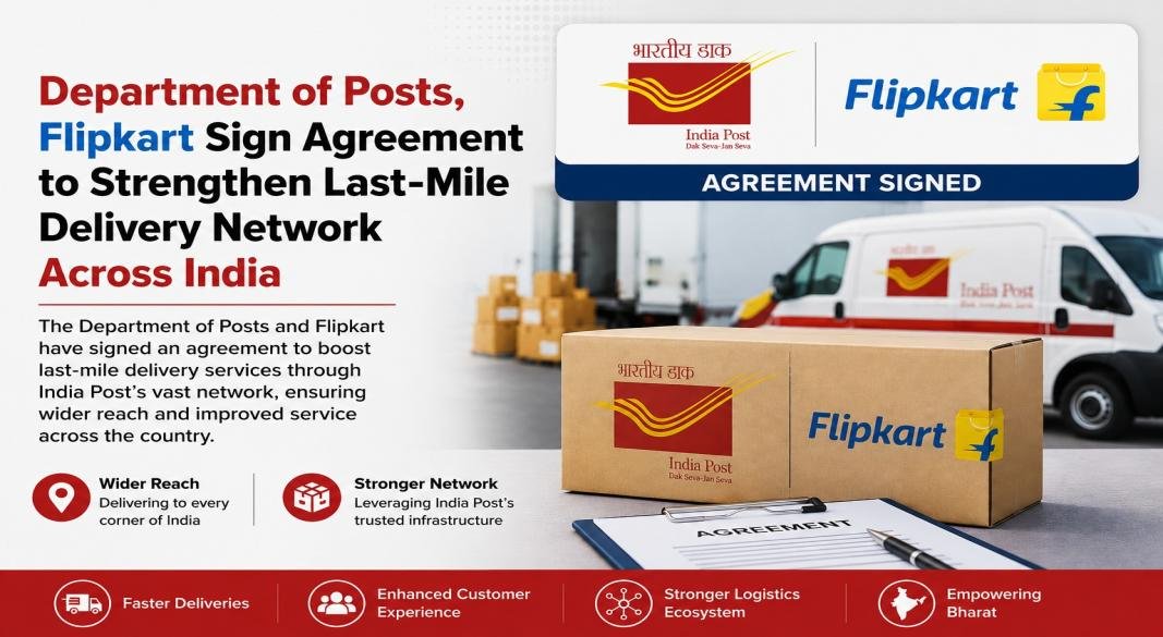 Department of Posts and Flipkart Sign Agreement for Last Mile Parcel Delivery Services