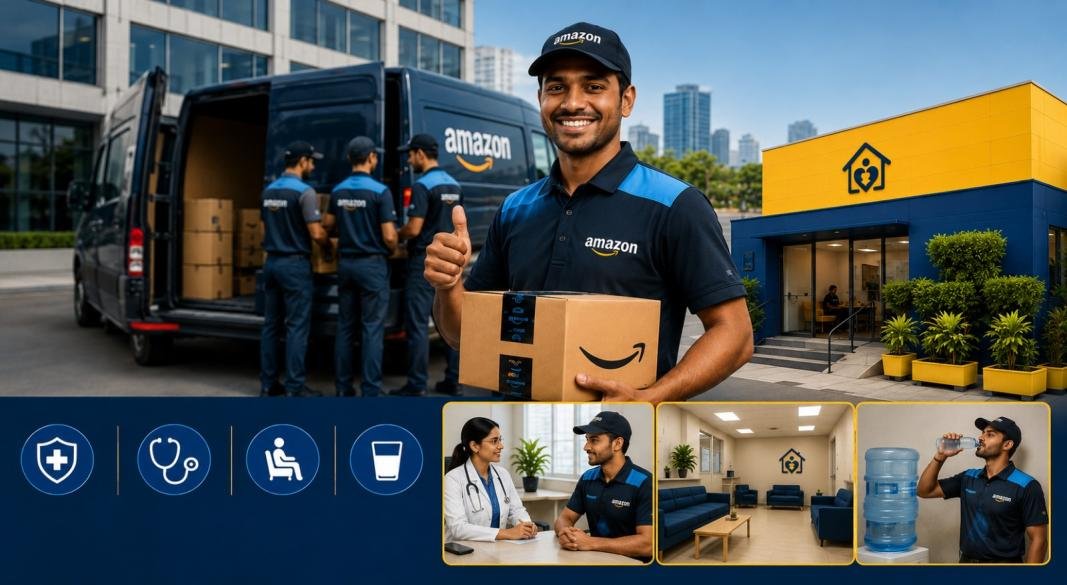 Amazon Expands Health Insurance, Rest Facilities for 90,000 Delivery Workers in India