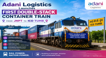Adani Logistics Launches First Double-Stack Container Train Service from JNPT to ICD Tumb