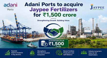 Adani Ports Acquires Jaypee Fertilizers for ₹1,500 Crore to Boost Logistics and Warehousing Network