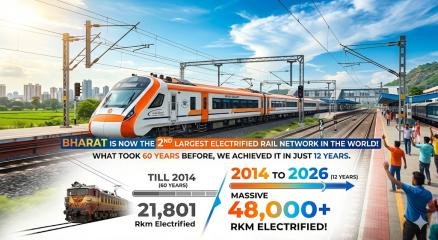 India is now the 2nd largest electrified rail network in the world